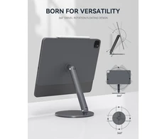 Lululook Sukamas magnetinis Ipad stovas, sulankstomas Ipad Pro stovas su 360° pasukamu pagrindu, aliumininis planšetinio kompiuterio stovas, skirtas Ipad Air 11 colių (2024), Ipad Pro 11 colių 1-os/2-os/3-ios/4-os kartos, Ipad Air 4-os/5-os kartos