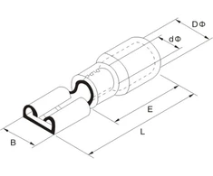 Lumonic 25 x blade jungtys 1.5 - 2.5 mm² mėlynos spalvos i blade jungtys plokščiai jungčiai 0.8 mm x 2.8 mm i kabelių antgaliai plokščia jungtis iš dalies izoliuota