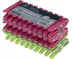 Luna® plastikiniai drabužių segtukai, 50 vnt. pakuotė, pagaminta Austrijoje, drabužių segtukai pagaminti iš perdirbto Uv spinduliams atsparaus plastiko, segtukai be atspaudo, 100% atsparūs spalvoms, tvarūs, segtukai su dėžute
