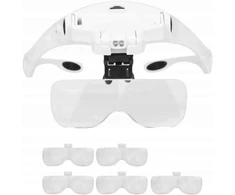 Lupa ant galvos akiniai galvos lupa su led 1,0x 1,5x 2,0x 2,5x 3,5x