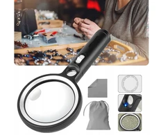 Lupa su šviesa, skaitymo lupa 10 x 20x 45x, lupa su 30 led diodais