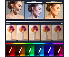 Luxceo V8 Led lazda, Rgb vaizdo šviesa fotografijai, pritemdoma