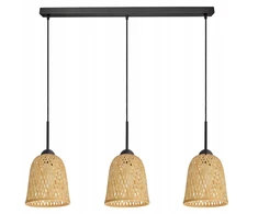 Luxera Lubų pakabinamas šviestuvas bambukinis pintas boho natural 582-bz3 led juodas