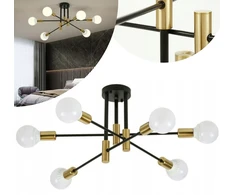Luxera Pakabinamas šviestuvas aukso ir juodos spalvos, modernus, elegantiškas, svetainei, miegamajam