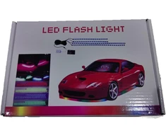 Lychee 7 spalvų led automobilio dugno neoninių šviesų rinkinys su garso aktyvavimo funkcija ir belaidžiu nuotolinio valdymo pulteliu (36" x 2 ir 24" x 2)