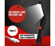 M Mu Led žibintuvėlių rinkinys 2 vnt. su Usb-c, 360° besisukanti darbo lemputė su magnetu ir kabliuku - dirbtuvių lempa automobiliui, stovyklavimui, avariniams atvejams - dovana vyrams (cob lemputė, 5 režimai)
