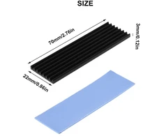 M2 ssd heatsink, 3 rinkiniai m.2 termo pagalvėlių, aušintuvo rinkinys heatsink, aliuminio aušintuvas su silikonine termo pagalvėle, puslaidininkių įrenginių aušintuvas, heatsink 2280 pcie nvme cpu aušinimas, skirtas 2280 m.2 ssd m2