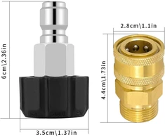 M22 Slėgio Plovimo Adapterių Rinkinys, 3/8" Greita Jungtis, 2 Vnt.