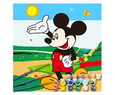 Maaleo Paveikslas tapyba pagal numerius vaikams 4-14 metų 20x20 cm ant rėmo Mickey