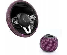 Madingas automobilio vairo užvalkalas su kristalais (diamond edition)