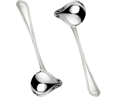 Maexus® Samtis sriubai, padažo šaukštas iš nerūdijančio plieno, samtis, 2 vnt., samtis sriubai kasdieniam naudojimui, samtis banketams, mažoms virtuvėms, 20 x 7.4 cm