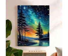 Mafenr Art paveikslas pagal skaičius suaugusiems, peizažas, paveikslas pagal skaičius peizažas dekoravimui ir dovanoms, (40 x 50 cm), be rėmo