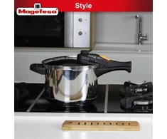 Magefesa Style 3+6l slėginis puodas, 18/10 nerūdijantis plienas, sveikas gaminimas, termodifuzinis pagrindas, karščiui atsparios rankenos, indukcinis