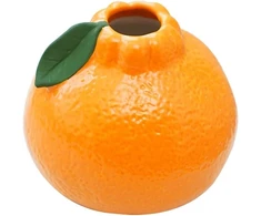 Magiclulu maža oranžinė vaza hidroponiniams augalams ir šviežioms gėlėms, minimalistinė keraminė stalo vaza svetainės dekoravimui, kaimiško stiliaus namams