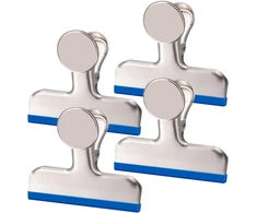 Magnamagnet magnetinis metalinis spaustukas, dideli magnetiniai spaustukai, magnetai su spaustukais šaldytuvui, stiprūs magnetai magnetinei lentai, mokyklai, biurui ir lentai, 4 vnt.