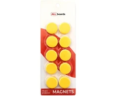 Magnetai lentoms 20 mm - 10 vnt. geltoni