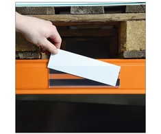 Magnetiniai etikettenhalter, skirti įstumiamoms etiketėms, 1000 mm pločio / bilietų laikikliai / etikečių laikikliai (18 mm aukščio, skaidrūs, 10 vnt.)