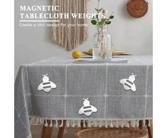 Magnetiniai staltiesės svareliai laukui, 8 vnt. bičių motyvai, itin sunkūs nerūdijančio plieno staltiesės svareliai, staltiesės spaustukas sodui, vidaus patalpoms, staltiesės laikiklis, užuolaidos