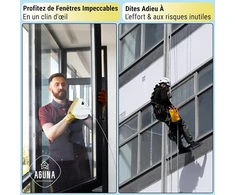 Magnetinis dvigubų trigubų stiklų langų valymo įrenginys 5–32 mm reguliuojama jėga 5 lygiai apsauginis kabelis apsauga nuo kritimo profesionalus grandiklis idealiai tinka įlankoms, durims, langams