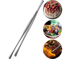Maisto gaminimo pincetai, nerūdijantis plienas, ilgi 30 cm, profesionalūs maisto gaminimo pincetai, kepsninės pincetai skirti maisto gaminimui, kepimui ant grotelių ir kepimui, bbq kepsninės pincetai