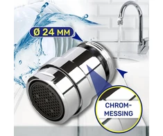 Maišytuvo aeratorius su jungtimi M24, chromuotas žalvaris Monteral