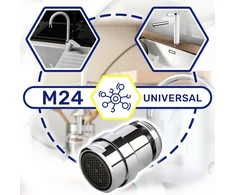 Maišytuvo aeratorius su jungtimi M24, chromuotas žalvaris Monteral