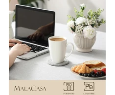 Malacasa reg kavos puodelių rinkinys iš 6, porcelianiniai, 560 ml puodelių rinkinys, dideli modernūs kavos puodeliai su rankena arbatai, sultims, latte, cappuccino, kakavai. galima plauti indaplovėje ir naudoti mikrobangų krosnelėje, reg serijos balti