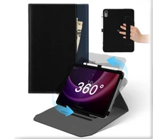 Mama Mouth dėklas, skirtas Lenovo Tab P11 2nd Gen 11.5 colių 2023, 360° pasukamas nuimamas stovas, odinis planšetinio kompiuterio dėklas su rašiklio laikikliu, smūgiams atsparus automobilinis miego/pabudimo atverčiamas apsauginis dėklas su krepšiu, juodas