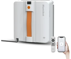 Mamibot W120-dp langų valymo robotas su purškimo funkcija, išmanusis maršruto planavimas, dviguba kryžminė vandens srovė, valdymas nuotoliniu pulteliu ir programėle, skirtas stiklų valymui, oranžinis