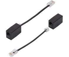 Maozhou 2 vnt. Rj11 į Rj45 adapterių rinkinys, juoda Rj11 6p4c jungtis, telefono kabelio į Rj45 8p8c adapteris, ethernet į telefono laidinio ryšio keitiklis