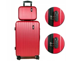 Kelioninis Mapi Kietas lagaminas, Abs rinkinys Mapi 75l bordo spalvos + 13l kosmetinė