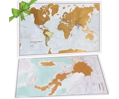 Maps International Scratch the World® pasaulio žemėlapis su Italijos žemėlapiu - Maps International, daugiau nei 50 metų žemėlapių gamybos patirtis, puiki dovana