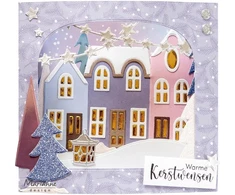 Marianne Design Col1537 Collectables, Houses of Marleen, detaliam pjovimui ir įspaudimo detalėms popieriaus amatams, rožinė, vienas dydis
