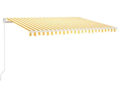 Markizė su LED/vėjo jutikliu, geltona/balta, 450x300cm