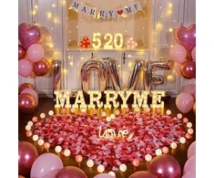 Marry Me Led raidės, maitinamos baterijomis, 16 x 14,5 x 3 cm Marry Me šviečiančios raidės romantiškai namų dekoracijai, vestuvėms, piršlyboms, sužadėtuvėms, gimtadieniui, vakarėlio dekoravimui