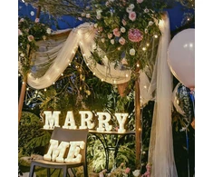 Marry Me Led raidės, maitinamos baterijomis, 16 x 14,5 x 3 cm Marry Me šviečiančios raidės romantiškai namų dekoracijai, vestuvėms, piršlyboms, sužadėtuvėms, gimtadieniui, vakarėlio dekoravimui
