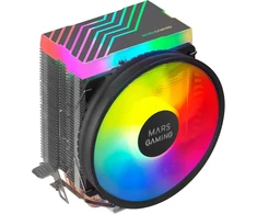 Mars Gaming Mcpu33, dvigubas Frgb Cpu aušintuvas, 3 heatpipes Hct, Tdp 140w, itin tylus Pwm 11 cm ventiliatorius