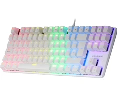 Mars Gaming Mk80 Baltas, mechaninė žaidimų klaviatūra Tkl Frgb, antighosting, mechaniniai mėlynas switch, ispanų kalba