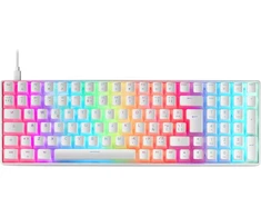 Mars Gaming Mkultra, mechaninė klaviatūra Baltas Rgb, kompaktiška 96%, Outemu Sq Raudona jungikliai, Ispanų-jav