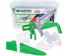 Marten Klipsai 1mm 150vnt, pleištai 50vnt, replės, varteliai, plytelių lyginimo sistema