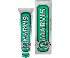 Marvis Classic Strong Mint dantų pasta, 85 ml, dantų pasta su skonio patirties garantija, užtikrinanti gaivinantį ir ilgai išliekantį gaivumą (2 vnt.)