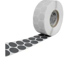 Mashpaper Aukštos kokybės audinio taškeliai, pagaminti iš sidabrinės audinio juostos, pilki audinio lipnūs taškeliai, 30 mm apvalūs, lipnūs, 4000 vnt.