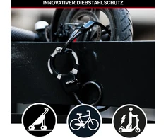 Master Lock trosinė spyna su raktu, 1 m, idealiai tinka paspirtukui, dviračiui, vežimėliui, sporto įrangai, juoda