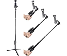 Maxcam asmenukių lazda trikojis su prailginimo strypu, skirtas Dji Osmo Pocket 3, 90 cm aliuminio lydinio prailginimo strypas aliuminio lydinio trikojui