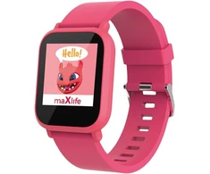 Maxlife išmanusis laikrodis vaikams Mxsw-200 rožinis, programėlė Fit4kid, 4 sporto režimai, miego stebėjimas, muzikos valdymas, atsparus vandeniui Ip68, širdies ritmo stebėjimas, pranešimai, 4 laikrodžio ciferblatai, oras
