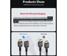 Maxonar Hdmi 2.1 prailginimo laidas 0.4m, 8k 60hz, 48gbps, 4k 144hz