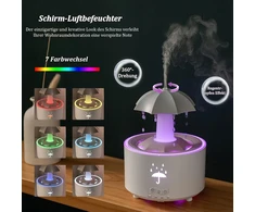 Maxspace Skėtinis drėkintuvas, 300 ml besisukantis drėkintuvas miegamajam su nuotolinio valdymo pulteliu ir laikmačio funkcija, 7 spalvų led oro drėkintuvas svetainei, kambariui, vaikų kambariui (baltas)
