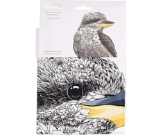 Maxwell &amp; Williams Marini Ferlazzo Birds ar indiškojo povo dizainu margintas arbatos rankšluostis, 100% medvilnė, juoda/balta, 50 x 70 cm, galima skalbti skalbimo mašinoje