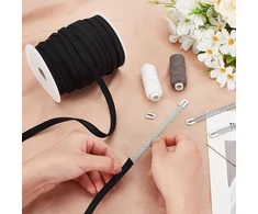 Mayjoydiy 22,8 m juodas korseto pagaliukų dėklas 10 mm vielos keitimo liemenėlės maskavimo juosta nailono liemenėlės pliušinis galinis dėklas siuvimo reikmenims "pasidaryk pats" vestuvėms rankų darbo drabužiams