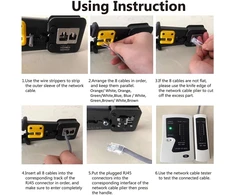 Mayline rj45/rj11/rj12 crimp profesionalus gofravimo įrankis testeris, cat5/cat6/cat7 gofravimo kištuko kabelių tinklo įrankių rinkinys, galinis jungties įrankis (juodas)